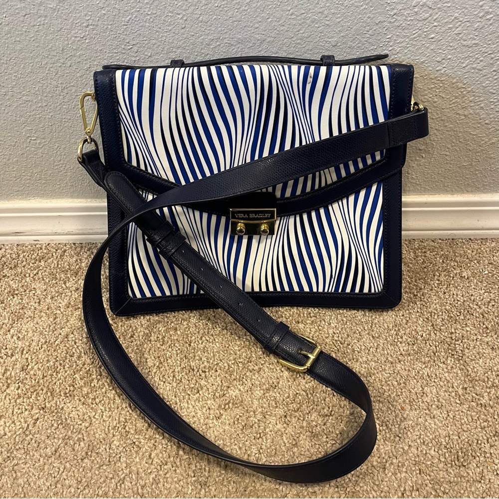 Wavy Blue Stripe Vera Bradley Purse